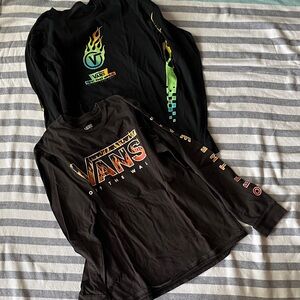 Vans Black Graphic Long Sleeve Tees